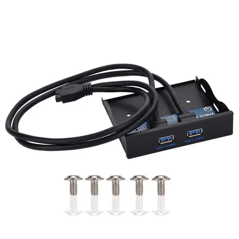 USB 3,0 обратно Панель скользящая Скоба для 20-контактный разъем 2 Порты и разъёмы Кабель для настольных ПК 3," отсек расширения до 20-Pin MoBo кронштейн кабеля