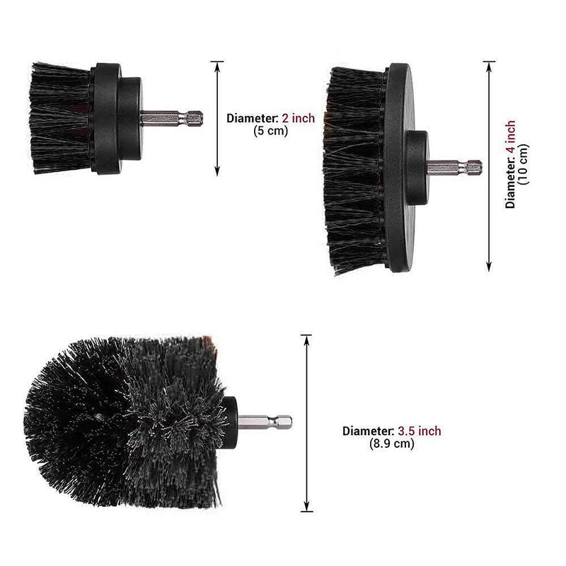 3 шт. Электрическая Щетка Насадка в виде Щетки Набор вложений-чистящие принадлежности, универсальные сверлильные щетки для ванной комнаты, пола, плитки, C