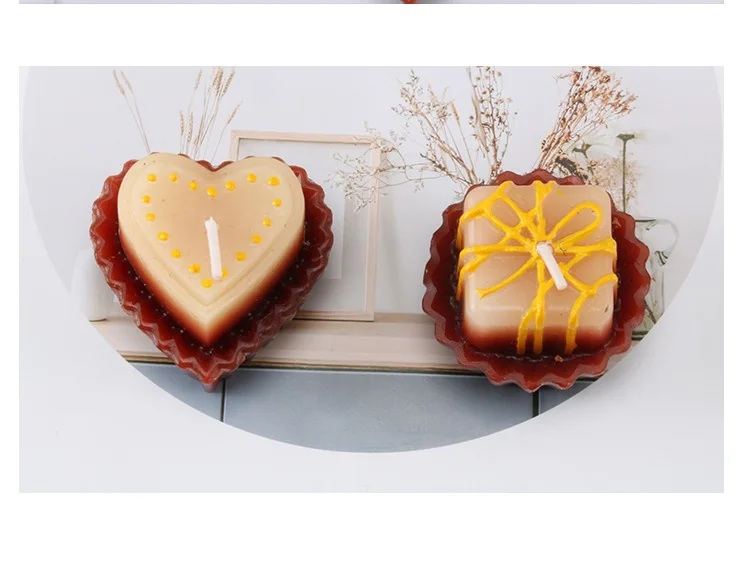 DIY Dessert Heart Square Candle Mould Cake Chocolate Transparent Model Fragrance Candle Acrylic Mould