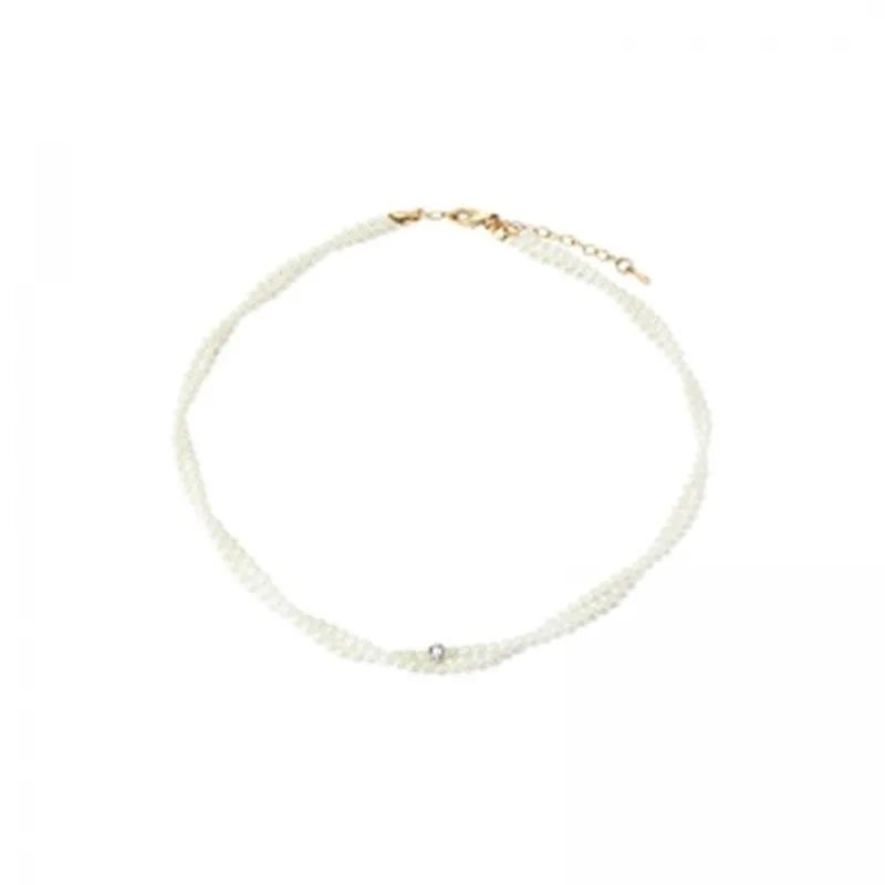 Korean Version Of Necklace Fashion New Temperament Fairy Crystal Pearl Double Necklace Women Bijoux Femme
