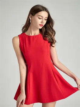 

2020 Photo Shoot Black Dress New Style Korean-style Slim Fit Slimming Sleeveless Vest Base Short Skirt Chiffon Dress Women's