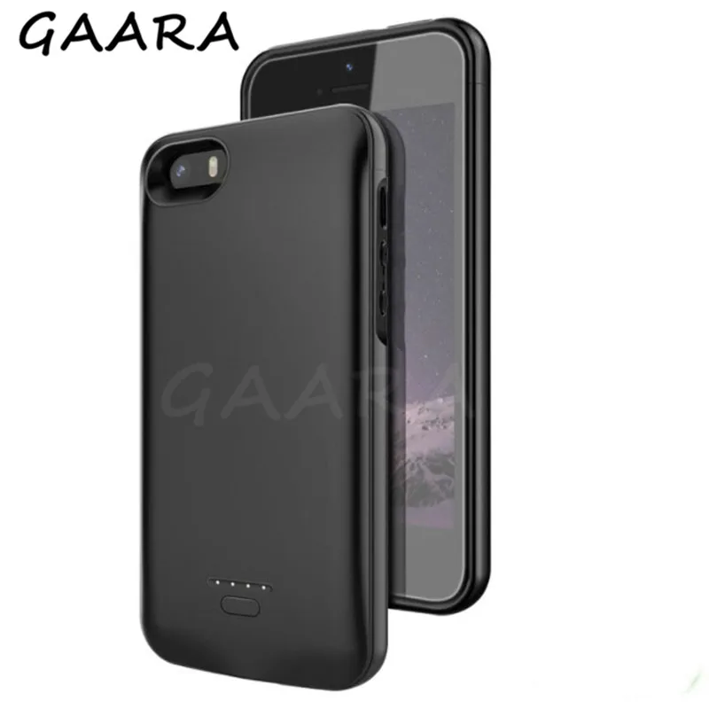 

4000mAh Battery Charging Case Wireless External Backup High Capacity Black Blue Power Bank Case for iPhone 5 5S SE Back Cover