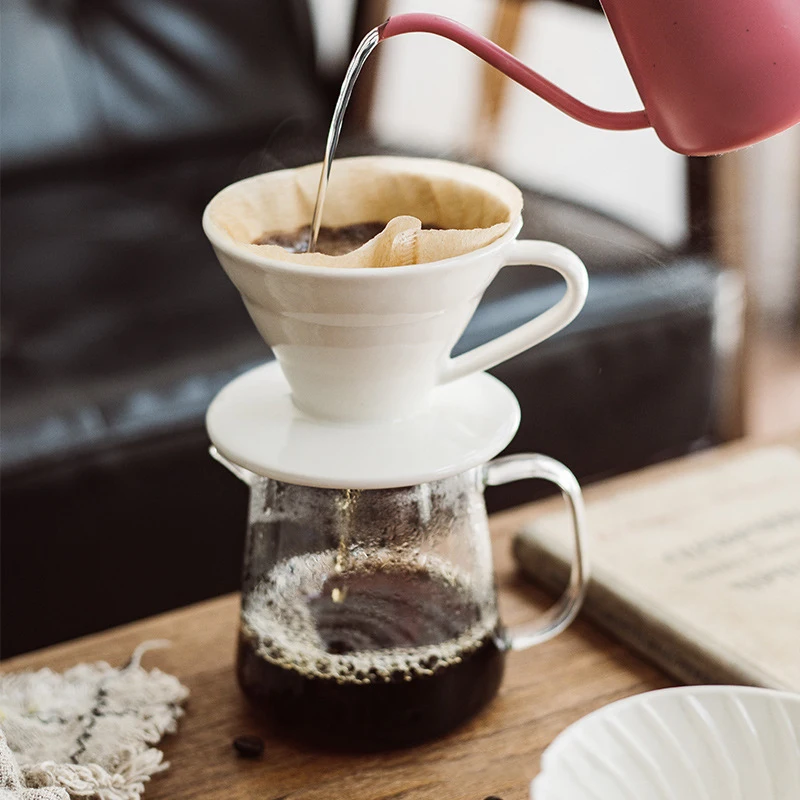 V60 Coffee Pot ,350ml 600ml 800ml Glass Coffee Dripper, Insulated Handle To Keep Your Pour Over Coffee and Fresh Drip Kettle