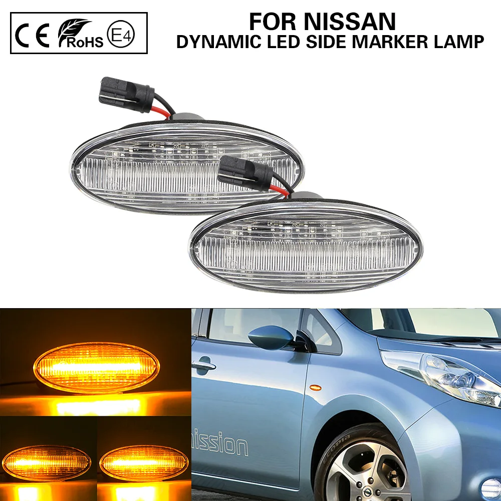 

Dynamic Clear LED side marker light turn signal lamp forSMART FORTWO 453 Renault KOLEOS Nissan CUBE EVALIA LEAF MICRA NOTE NV200