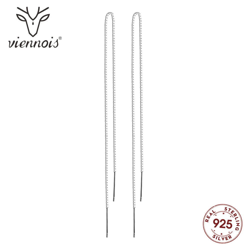 Viennois 925 серебряные серьги длинные с кисточками для женщин ювелирные