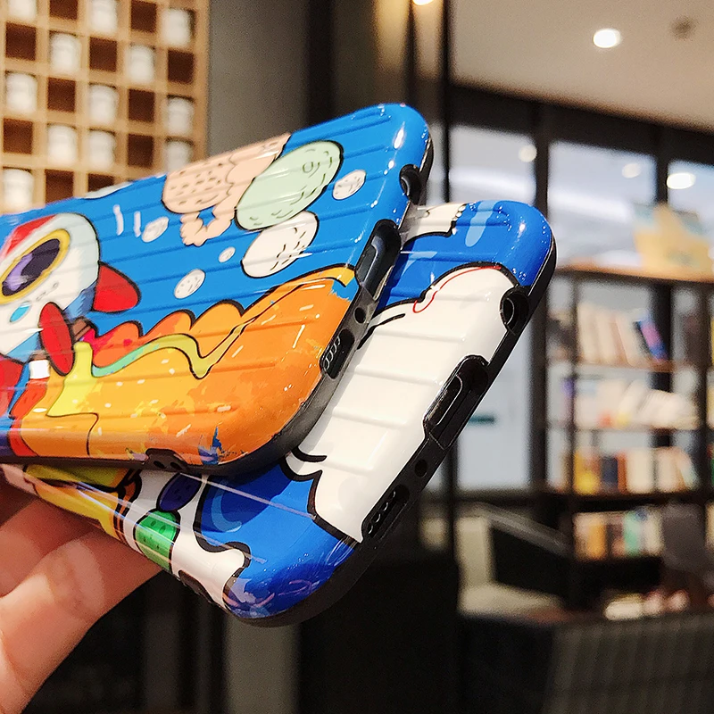 YHBBCASES красочный мультфильм ракета мягкий чехол для samsung Galaxy S10 S8 S9 Plus 3D Stria багаж IMD чехол для samsung Note 10 8 9