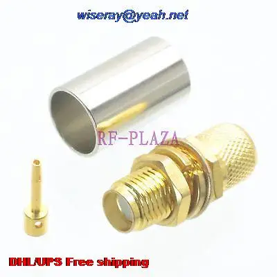 

DHL/EMS 200pcs Connector SMA female bulkhead crimp RG5 RG6 LMR300 RG304 cable Straight -A3