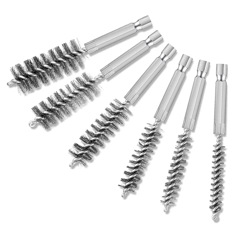 6 Pieces of Drilling Brushes Twisted Wire Stainless Steel Cleaning Different Sizes for Electric Drill Impact | Инструменты