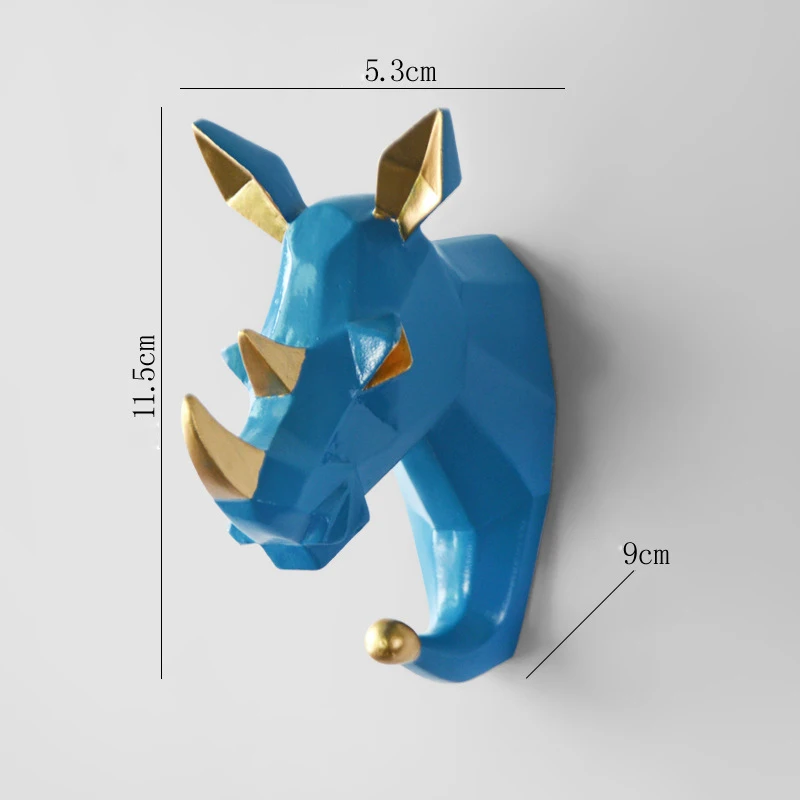 Новые креативные декоративные крючки в виде головы оленя, крючки на стену, пальто, кепки, крючок, подвесной держатель для ключей, настенные украшения для дома, аксессуары Haken - Цвет: blue rhino