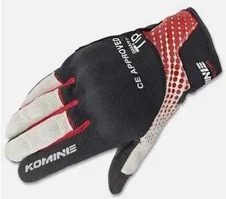 Komine GK-176 CE защитные сетчатые перчатки для скутера, мотоцикла, уличного мотоциклиста, Мотоциклетные Перчатки - Цвет: Black White Red