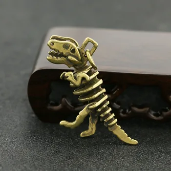 

Handmade Fine Copper Dinosaur Skeleton Model Car Key Ring Brass Pendant Delicacy Creative Small Accessories Handbag Pendant Pend