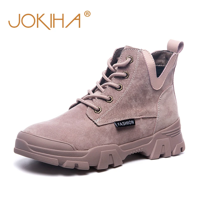 Cena 2019 buty do kostki ze skóry naturalnej kobieta moda trampki buty damskie płaski obcas buty do butów damskie buty jesień obuwie