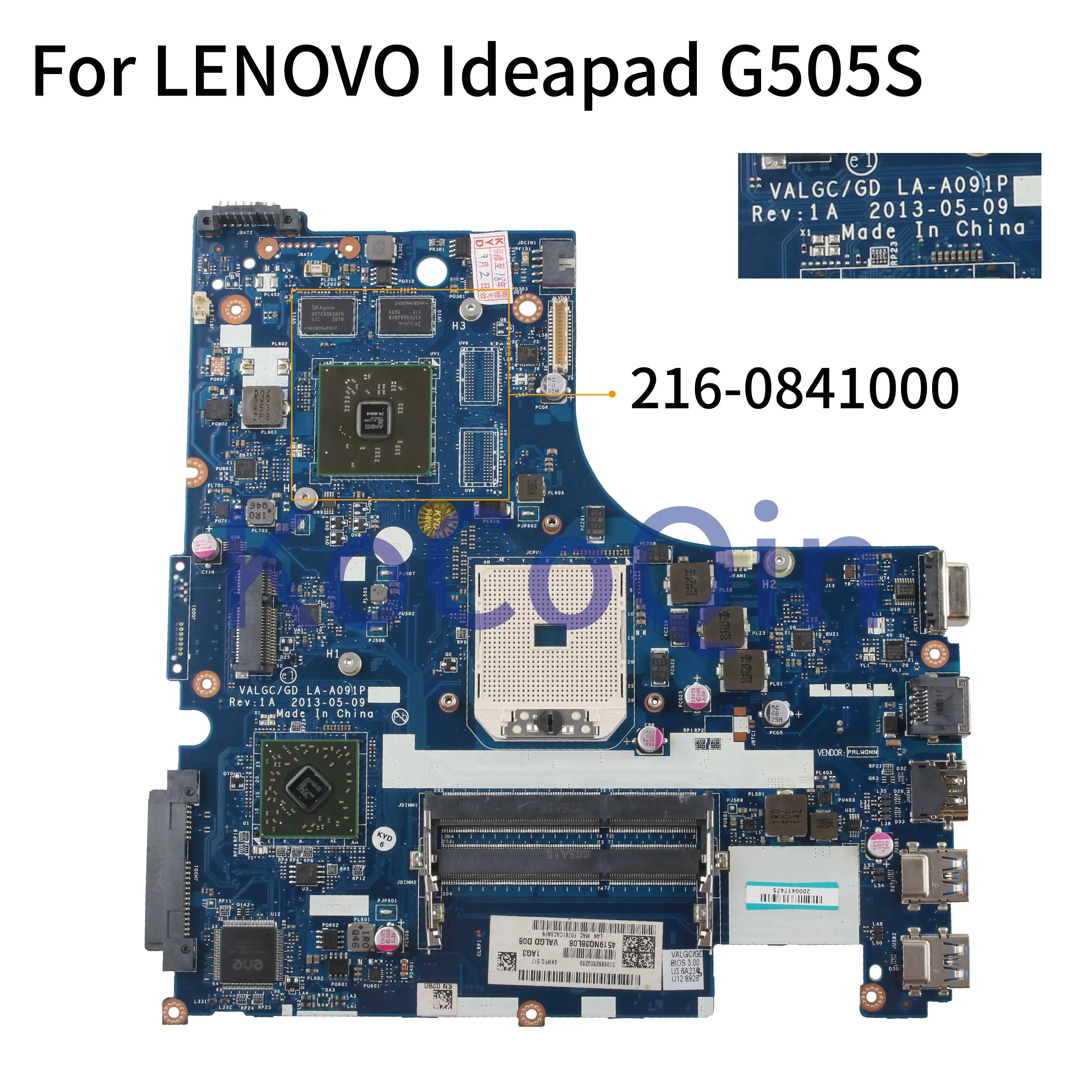 KoCoQin материнская плата для ноутбука LENOVO Ideapad G505S материнская плата VALGC/GD LA-A091P AMD 216-0841000 2G