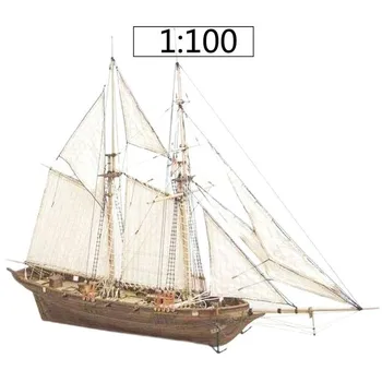 

1:100 Wooden Sailboat Model Assembling Building Kits Ship Toys Sailing Model Assembled Wooden Kit DIY Wood Crafts Toy To Boy