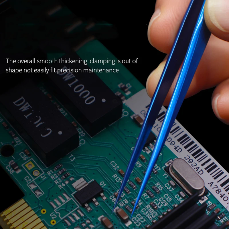 Tweezers Ultra Thin Slim Sharp Stainless Steel Straight Tip Hardened Electronics Components Repair Tools