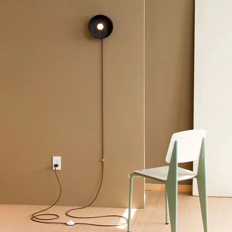 모던한 빈티지 벽 램프, 북유럽 철제 플러그 전선, 3M E27, 침대 머리맡 램프, 거울 조명, 계단 조명, 벽 돌출 벽 조명 기구