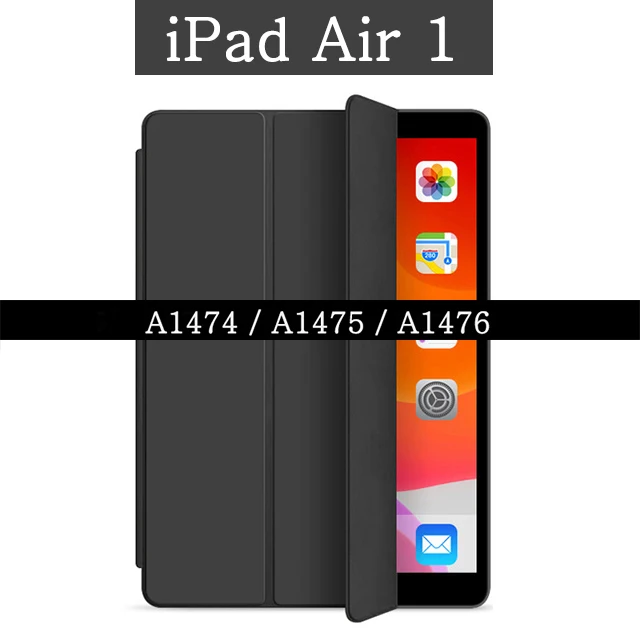 Магнитный чехол для Apple iPad Air 1 2 3 Air1 Air2 9,7 Air3 10,5 A1474 A1475 A1476 кожаный чехол для планшета с функцией автоматического пробуждения и сна смарт-чехол - Цвет: Jet Black