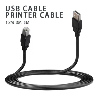 

Pohiks 1pc Black 1.8/3/5 Meters 480Mbps High Speed USB 2.0 Cable 28AWG Long Printer Lead A-male to B-male USB Cables