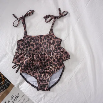 

Children's swimwear 2020 girl's leopard swimsuit two piece fashion Kids Girl Beach Wear Trend Kids Summer Cute swimsuit YZ20004