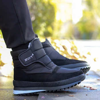 

2020 Men Boots High Quality Winter Shoes Men Unisex Ankle Boots Waterproof Non-slip Thick Warm Fur Men Snow Boots Size 36-47