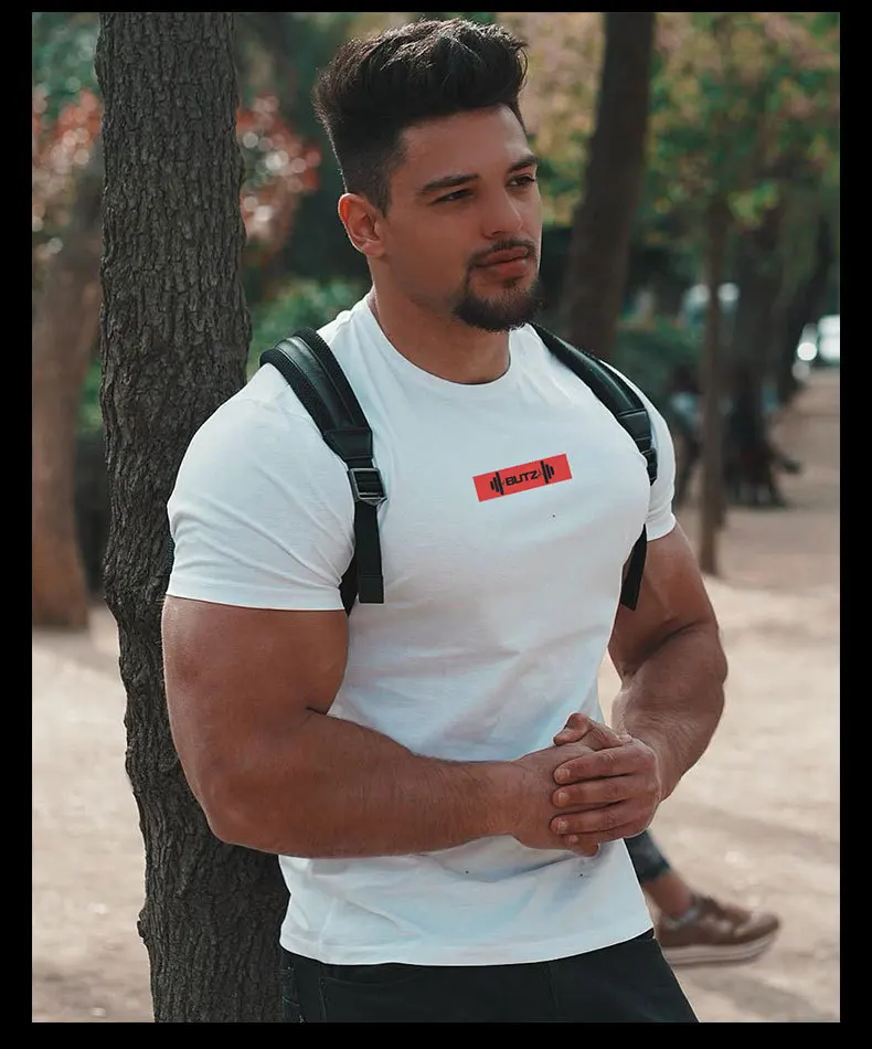 Muscle Dr. корейский стиль Европа и Америка братья популярный бренд Беговая тренировочная Спортивная Футболка Мужская Чистый хлопок Фитнес Sh