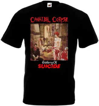 

Cannibal Corpse Gallery of Suicide V1 T-shirt Black Death Metal Sizes S-3XL O-Neck Sunlight Men T Shirt Top Tee Plus Size