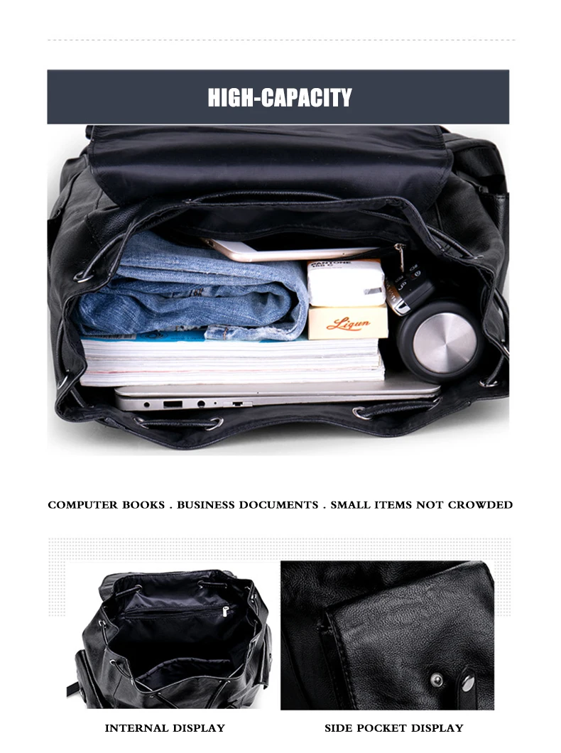 Мужской рюкзак-устойчивый Водонепроницаемый Бизнес сумка для компьютера дорожная сумка PU Рюкзак Винтажный стиль Школьный рюкзак
