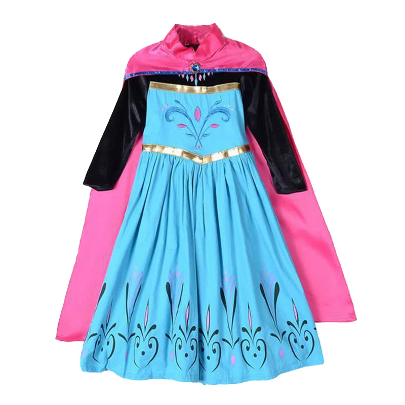 Праздничное платье принцессы; платье Снежной королевы Анны и Эльзы для девочек; маскарадный костюм; Vestidos Fantasia; детская одежда для девочек; комплект Эльзы - Цвет: only dress P