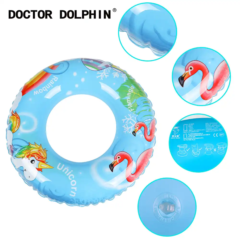 Doctor Dolphin Flamingo Pool Floats, 28 Inch Inflatable Lounge Raft