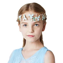 Beautiful and Elegant Noble Blue Flower Princess Series Children's Jewelry Hair Accessories Headdress