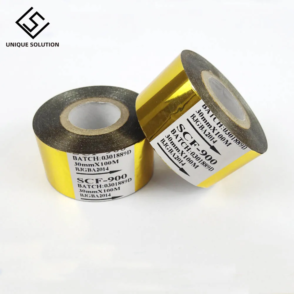Free Shipping 1 Roll  Gold Thermal Transfer Ribbon Hot Stamping Foil Ribbon Printing Belt.4