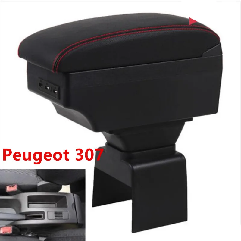 Для peugeot 307 подлокотник коробка центральный магазин содержание коробка с интерфейсом USB