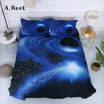 

Galaxy Print Bedding 3d Cloud Bedding Set bed sheet kids Duvet cover set Adult Bed linen bedsheet set Home Textiles Twin Full