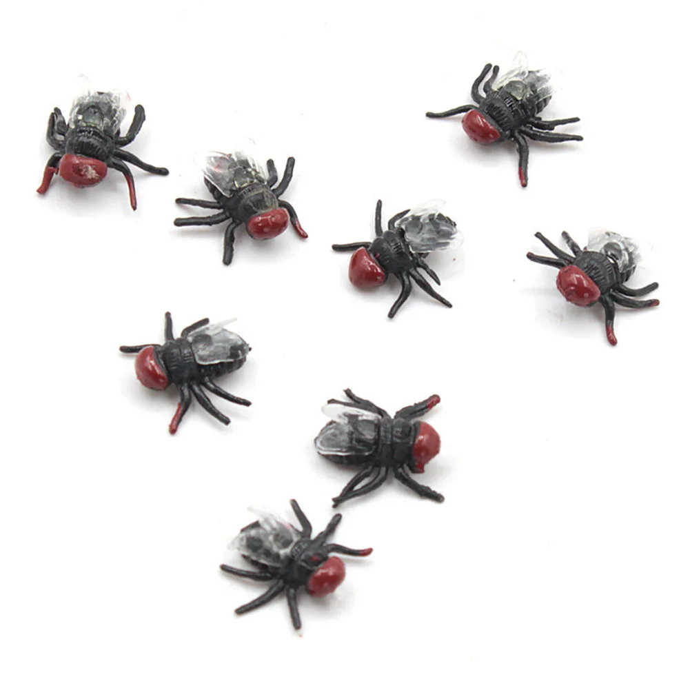 Funny Simulation Insect Realistic Flies Jokes Props Joking Bugs Prank Toys 50Pcs prank toys joke toys