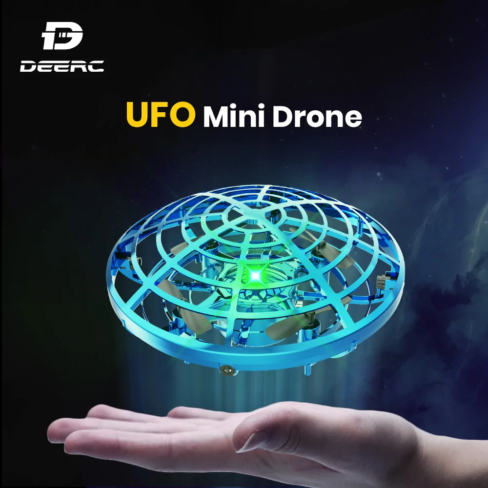 Holy Stone UFO Mini Drone Hand Operated Fly Anti Collision Quadcopter Upgraded 360 Drone Flight UFO Toys For Kids Helicopter