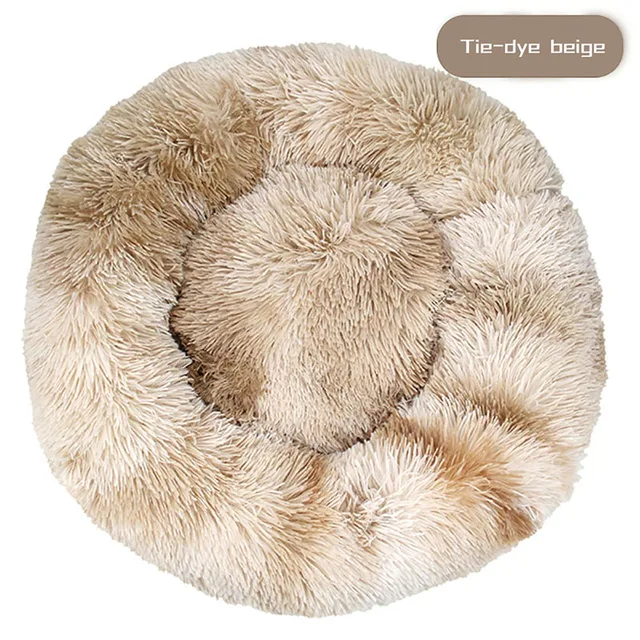 Meijuner 2021 New Long Plush Pet Bed Super Soft Round Dog Bed Washable Dog Kennel Pet Supplies Cushion For Dog Cat Big Cushion 8
