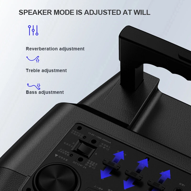 300 Вт большая мощность портативный динамик 12 дюймов тележка Bluetooth динамик 4400 мАч сабвуфер домашний открытый DJ вечерние сова глаз динамик T52