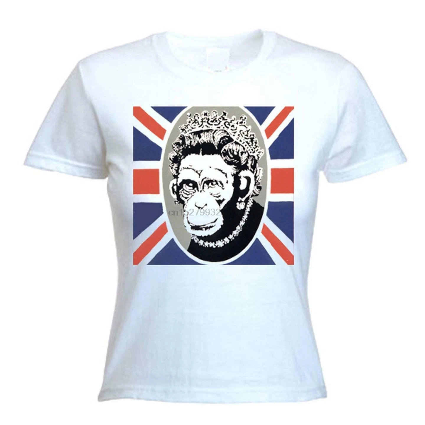 Женская футболка BANKSY MONKEY QUEEN-выбор цветов-размеры маленькие до XL |