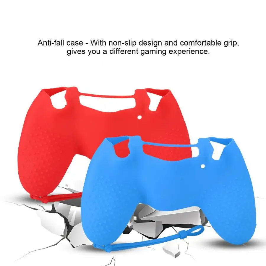Защитный силиконовый чехол против скольжения для PS4 контроллер ручка с ремешком