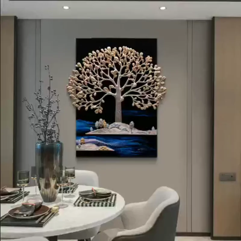 

Tree Oil Painting Arts Handmade Fashional 3D Resin Relief Decor Painting Home Decoration