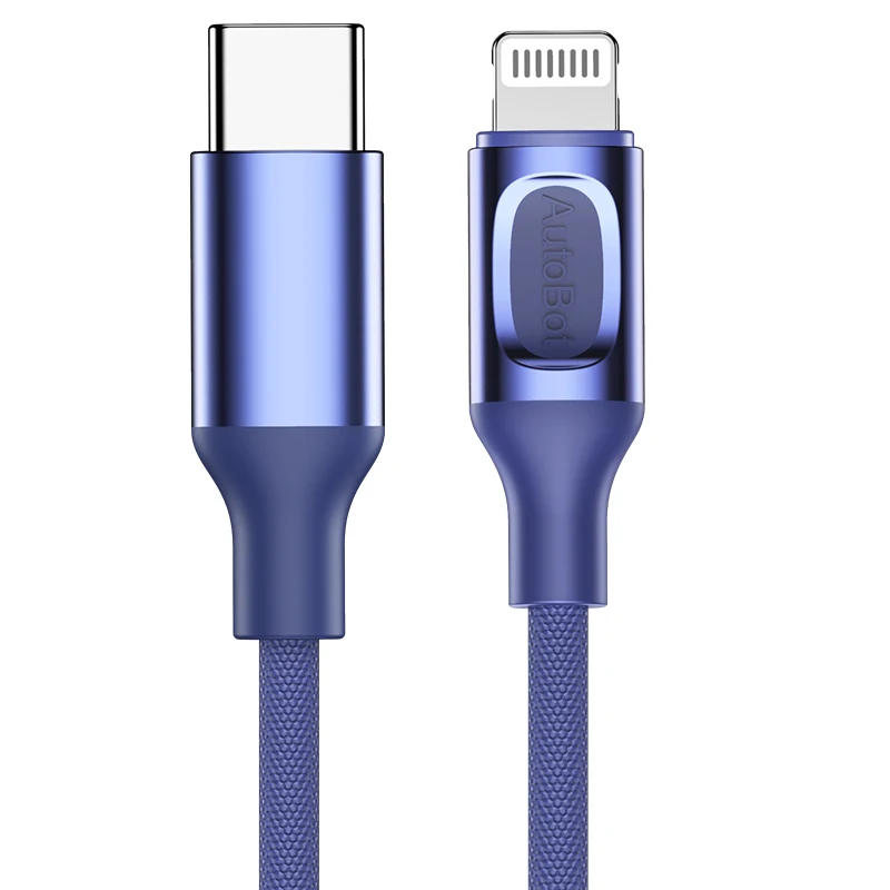 Rock MFI сертифицированный usb c на lightning зарядный кабель для iPhone xs max xr x 8 7 6s plus 5 ipad быстрое зарядное устройство PD кабель 1 м - Цвет: Синий