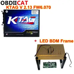 Полный набор KTAG K-TAG V2.13 FW 6,070 мастер ECU чип тюнинговый инструмент + Новый светодиодный BDM Рамка ECU программируемый инструмент полный набор