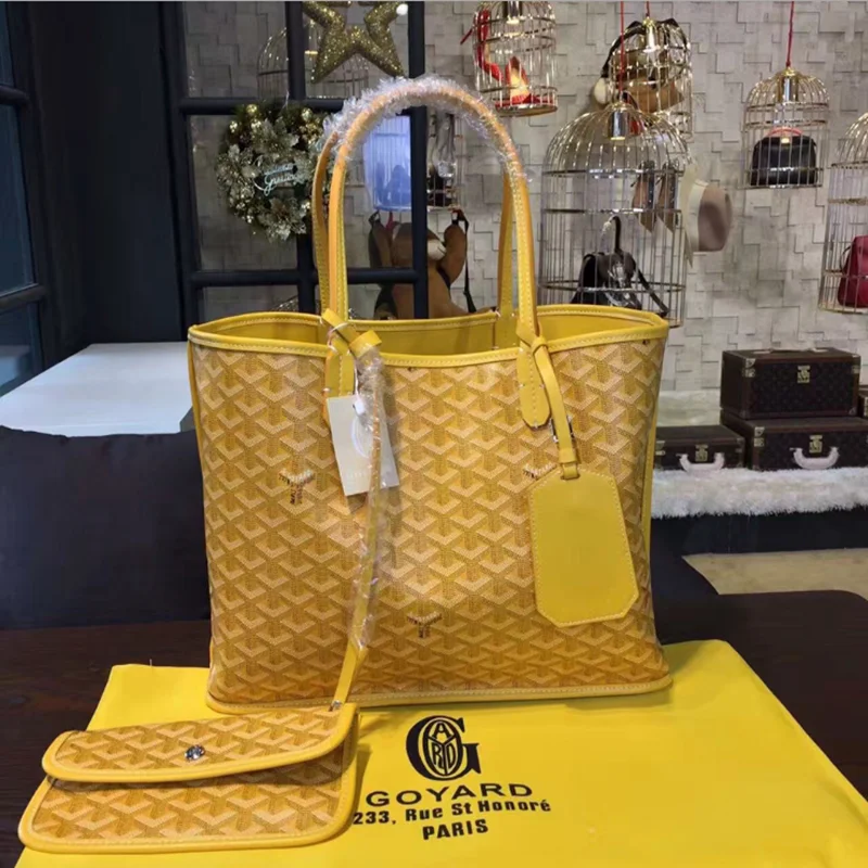 Goyard Bolso de compras de de doble cara para mujer, bolsa mano femenina estampado de dientes de perro, cesta de verduras, tamaño mediano grande| | - AliExpress