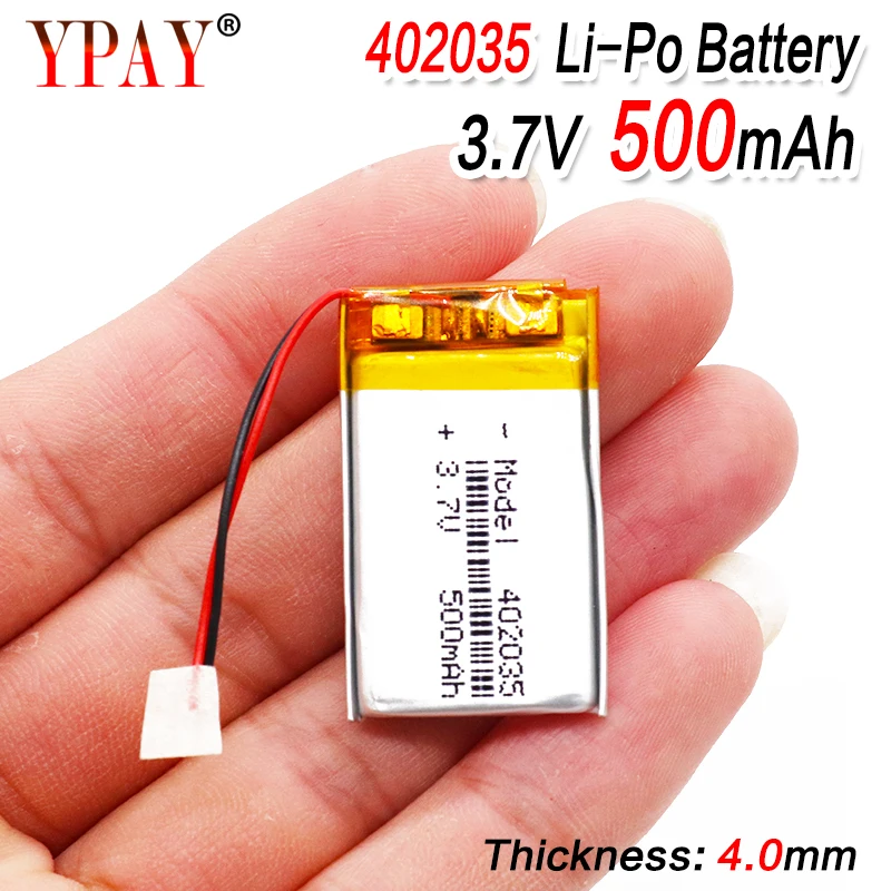 Высокая емкость Высокое качество 3 7 V 402035 Lipo литий-полимерные батареи 500mAh