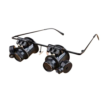 

20X Glasses Type Binocular Magnifier Watch Repair Tool with Two LED Lights JO