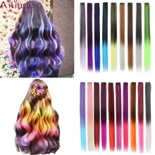 AILIADE, накладные волосы на заколках, 22 дюйма, длинные прямые волосы с эффектом омбре, шиньоны для женщин, синтетические накладные волосы с зажимом