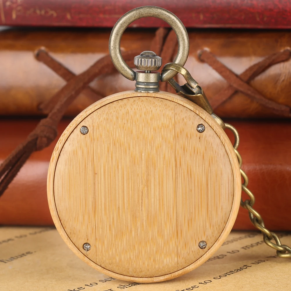 Классические деревянные кварцевые карманные часы для мужчин и женщин подвеска цепь легкая деревянная коробка для часов цепь