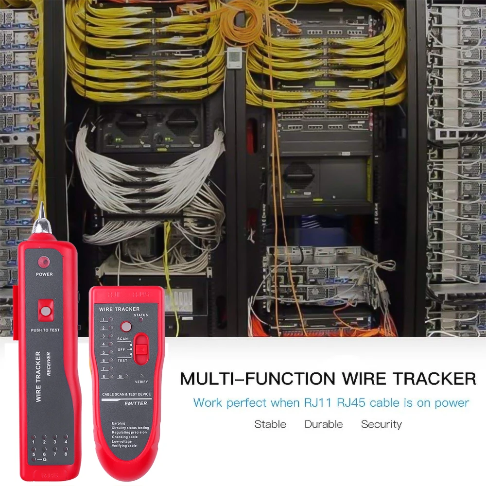 kebidumei Ethernet LAN Network Cable Tester RJ11 RJ45 Cat5 Cat6 Telephone Wire Tracker Tracer Toner  Detector Line Finder — view 5