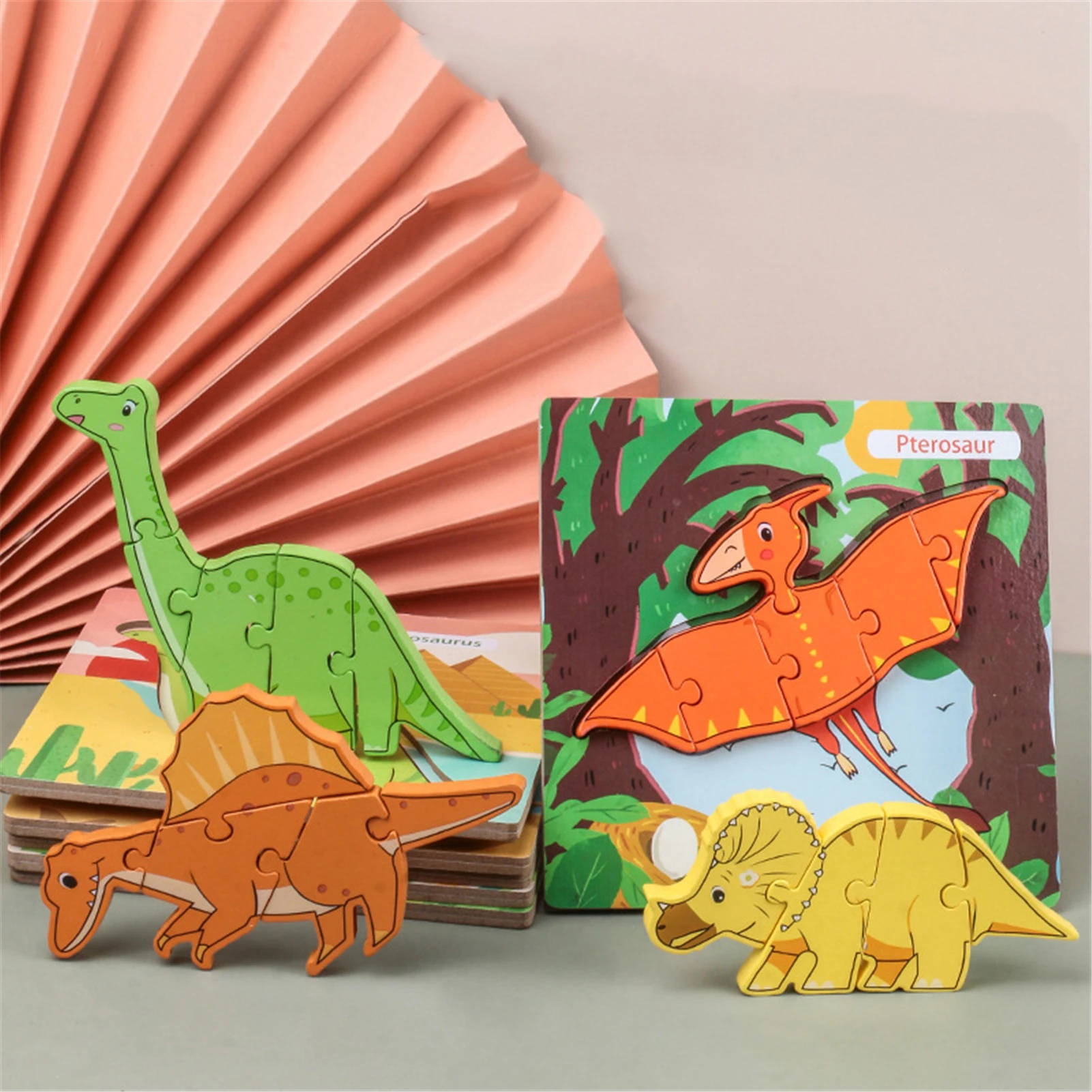 3D Dinosaur Wooden Puzzle Unique Shape 