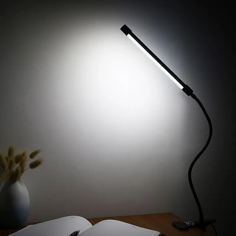 

Aluminum+Metal USB Flexible Table Lamp Clip-on Reading Study Office Night Light Nail Table Lamp Dimmable Warm White